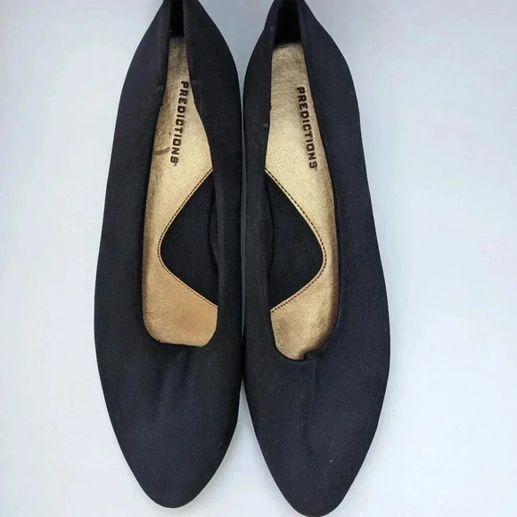 Predictions Pointed Toe Slip ons Low Wedge Women's Black Size 11W - Picture 1 of 11